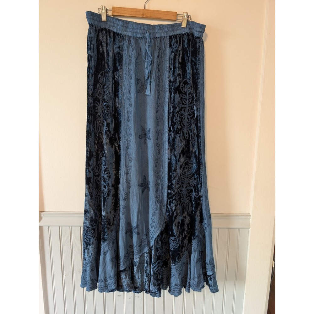 Agan Traders Velvet Maxi Skirt Size 2X Ren Faire Peasant Hippie Boho Gypsy Fairy
